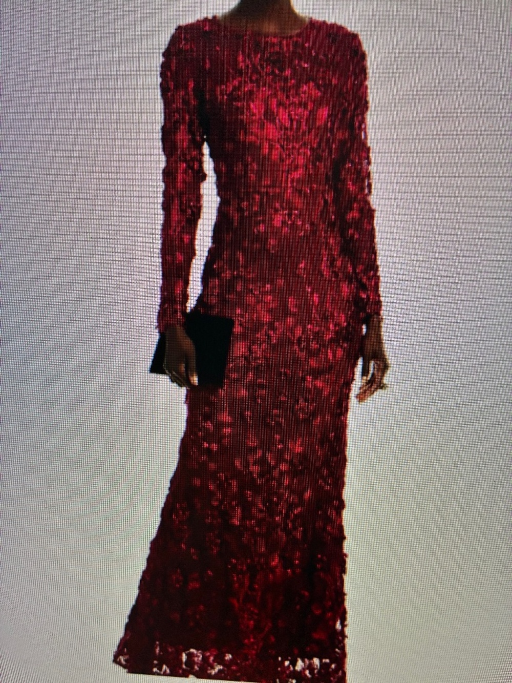 AQUA Women's 3D Floral Mesh Long Sleeve Dress